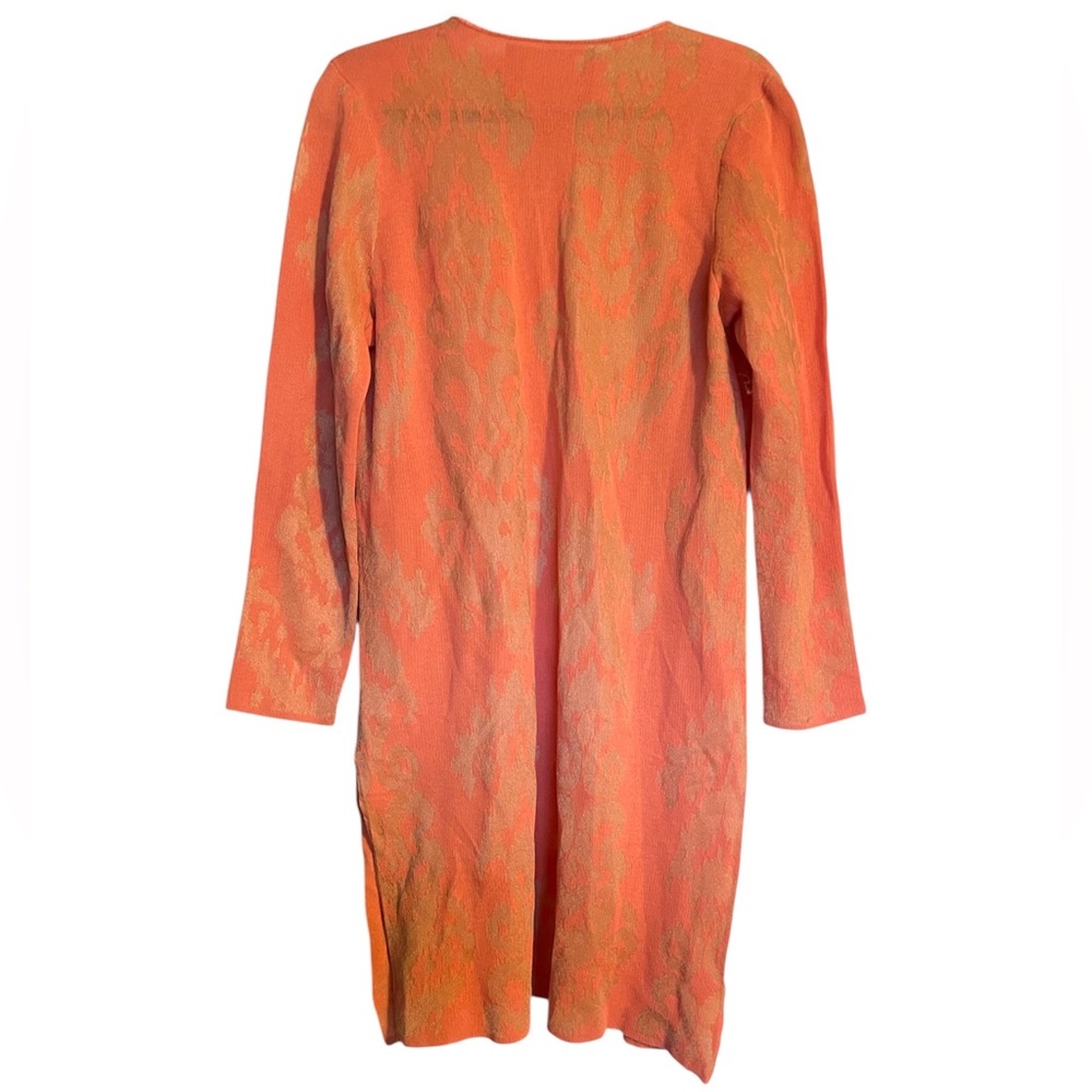 Rara Avis by Iris Apfel Orange Open Cardigan Duster with Tassels Ties  sz M - Picture 2 of 4